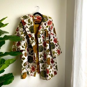 Vintage Floral Teddy Coat